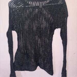 Converse Women's Charcoal Knit Sweater Y2K Vintage Asymmetrical